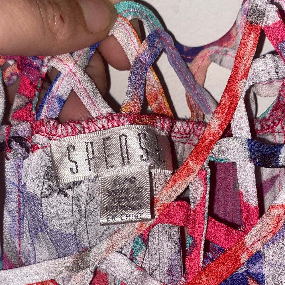 Spense Multicolor Floral Cold Shoulder Blouse - Picture 2 of 3